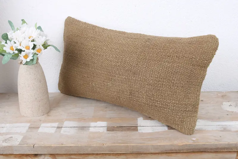 8x16 Brown Pillow Case, One Of A Kind Pillow Sham, Cushion Cover, Home Decor Pillow, Handmade Kilim Cushion, Vintage Kilim Throw Pillow - 4