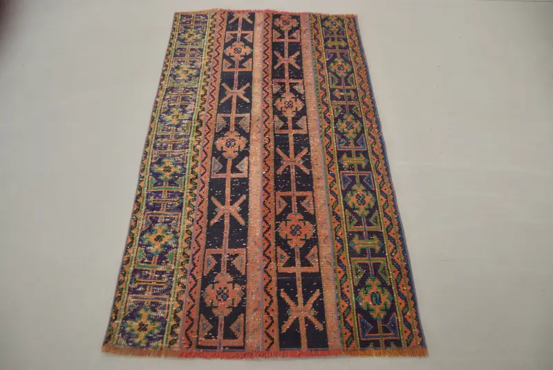 2.9x5.3 ft Vintage Türk Halısı, Accent Halı, Oushak Mavi Yün Halı - 1