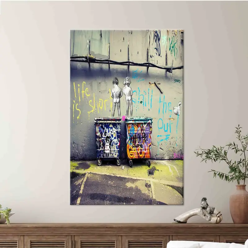 Kanvas Tablo Banksy'nin Hayatı Kısa, İşeyen Çocuklar