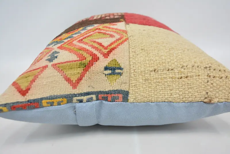 Handmade Kilim Cushion, 16x24 Brown Cushion Cover, Home Decor Pillow, Cushion Case, Handwoven Pillow, Gift Pillow, Pastel Pillow - 5
