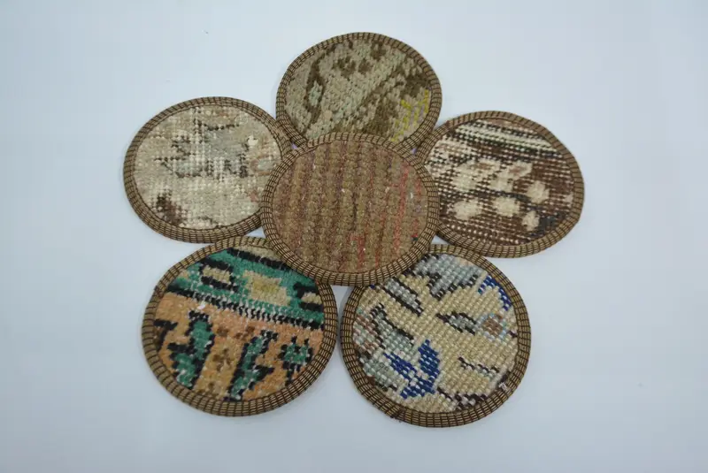 Posavasos bohemio marrón y bronce, posavasos bohemio redondo