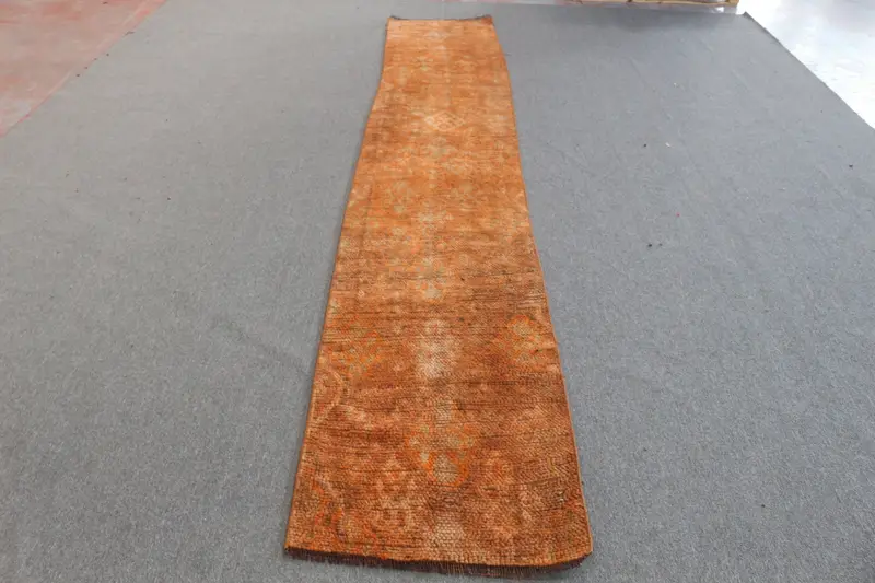 Orange Patchwork Rug, 12.3x12.27 ft Vibrant Decor