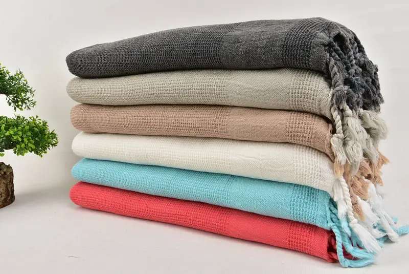 Beach Towel Monogram, 70x32 Cotton Stonewashed Towel, Housewarming Gift, Personalized Wedding Gift, Home Gift, Turkish towel, Gifts For Him - 3
