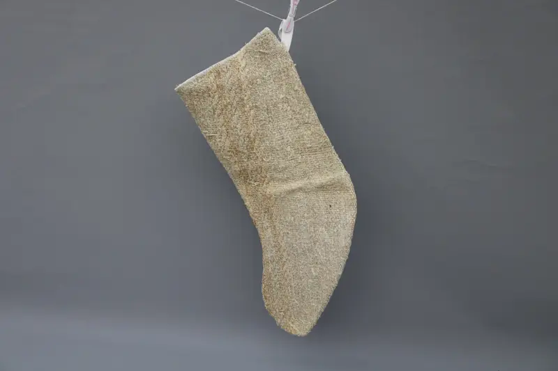 Elegant Beige Christmas Stocking, Festive Christmas Ornaments Pattern Stocking