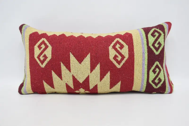 Yellow Turkish Cushion, Geometric Chair Antique Pillow Sham - 1