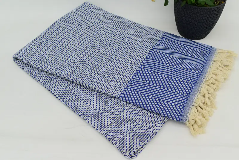 Monogram Beach Blanket, Custom Gifts, Woven Blanket, Bridal Shower Gift, Bridesmaid Gifts, 92x80 Cotton Diamond Towel, Gift For The Home Decor - 3
