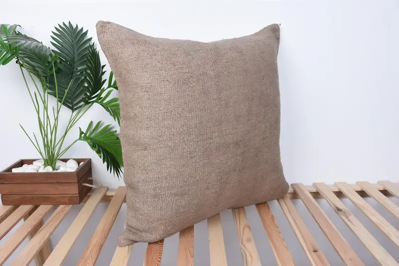 Rustic Cushion Cover, Pillow Case, 28x28 Brown Cushion, Outdoor Pillow Case, Handmade Kilim Cushion, Home Decor Pillow, Kilim Cushion Sham - 4