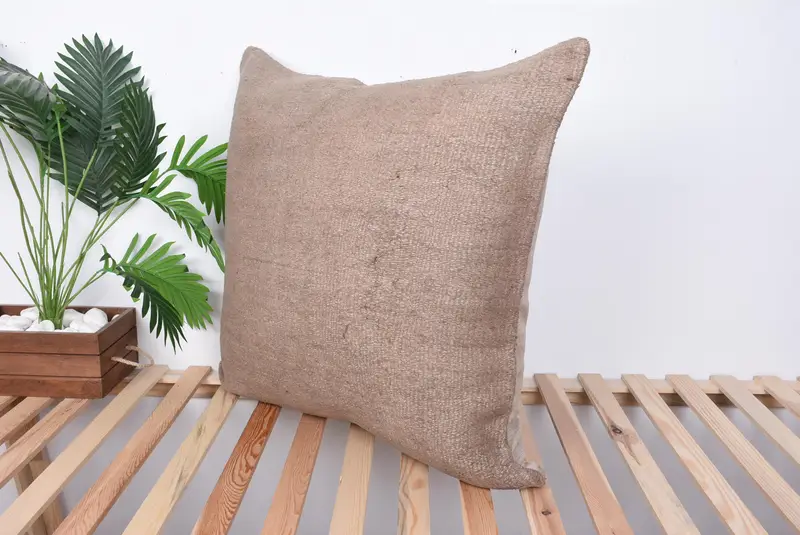 Rustic Cushion Cover, Pillow Case, 28x28 Brown Cushion, Outdoor Pillow Case, Handmade Kilim Cushion, Home Decor Pillow, Kilim Cushion Sham - 5