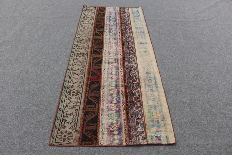 レインボーラグ、3.1x7.4フィートの鮮やかな植物と木のデザイン