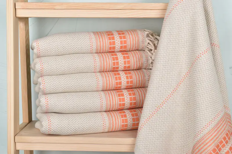 68x40 Linen Striped Towel, Personalized Beach Towel, Gift For Mom, Bachelorette Party Favors, Decorative Towel, Gym Towel, Bachelorette Party Gifts - 1