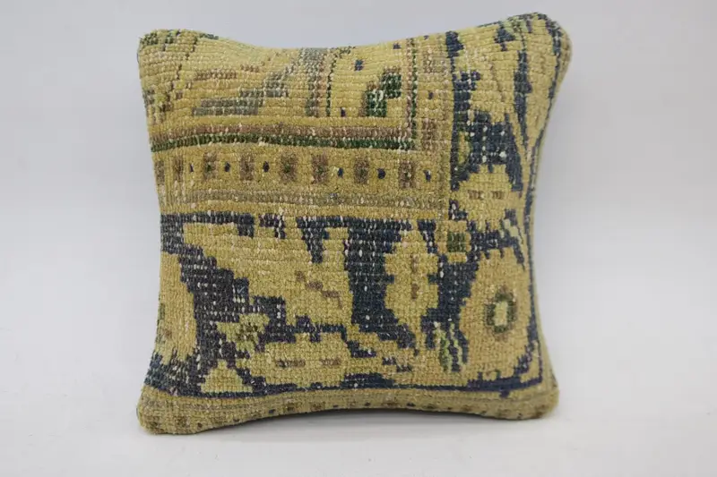 One Of A Kind Pillow, Vintage Kilim Throw Pillow, Gift Pillow, Pillow Case, Meditation Cushion Cover, Throw Kilim Pillow, 12x12 Beige Pillow Sham - 4
