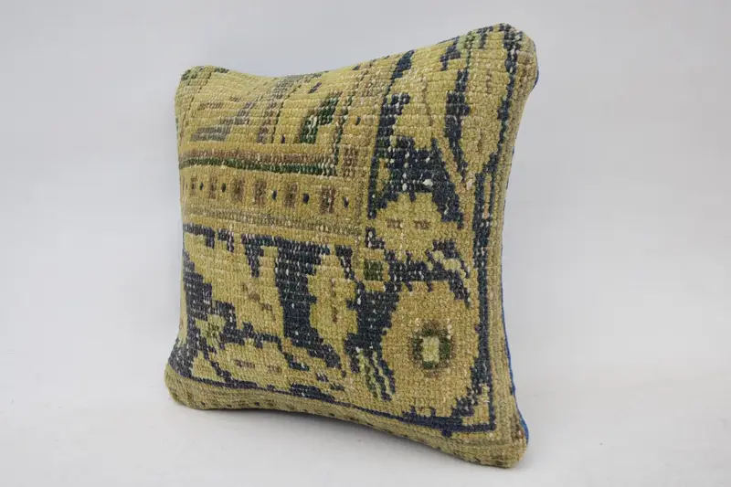 One Of A Kind Pillow, Vintage Kilim Throw Pillow, Gift Pillow, Pillow Case, Meditation Cushion Cover, Throw Kilim Pillow, 12x12 Beige Pillow Sham - 3