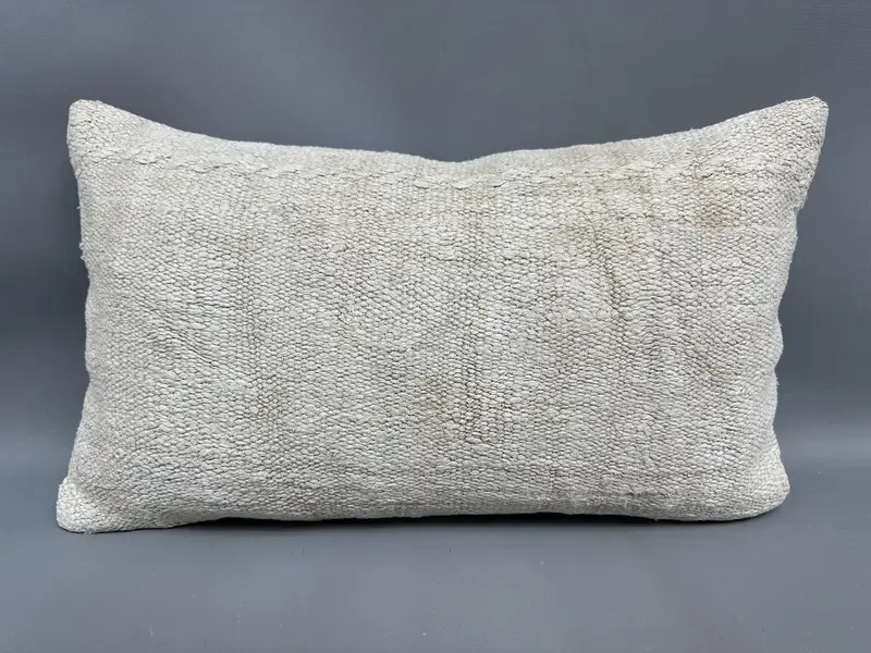Vintage Throw Cushion Cover, Pillow, 12x20 Beige Cushion Cover, Turkish Corner Pillow Cover, Throw Kilim Pillow, Home Decor Pillow, Vintage Pillow - 4