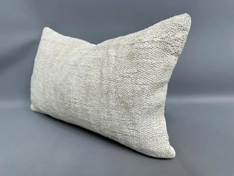 Vintage Throw Cushion Cover, Pillow, 12x20 Beige Cushion Cover, Turkish Corner Pillow Cover, Throw Kilim Pillow, Home Decor Pillow, Vintage Pillow - 3