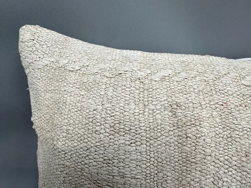 Vintage Throw Cushion Cover, Pillow, 12x20 Beige Cushion Cover, Turkish Corner Pillow Cover, Throw Kilim Pillow, Home Decor Pillow, Vintage Pillow - 5