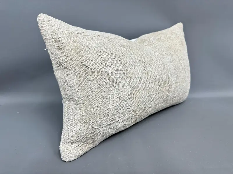 Vintage Throw Cushion Cover, Pillow, 12x20 Beige Cushion Cover, Turkish Corner Pillow Cover, Throw Kilim Pillow, Home Decor Pillow, Vintage Pillow - 2
