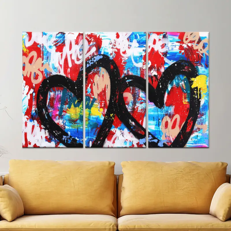 エレガントなハートのキャンバスプリント: バレンタインデーのギフトに最適です。