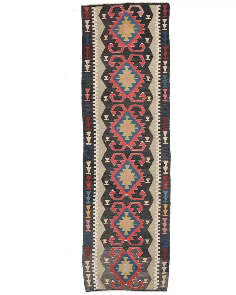 エレガントなブラックラグ、109x360 cm シックでモダンな装飾