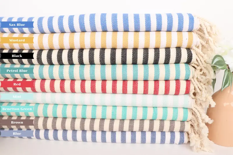 Bachelorette Party Items, 40x18 Cotton Striped Towel, Embroidery Towel, Custom Hand Towel, Bathroom Towel, Bridesmaid Gifts, Monogram Kitchen Towel - 1