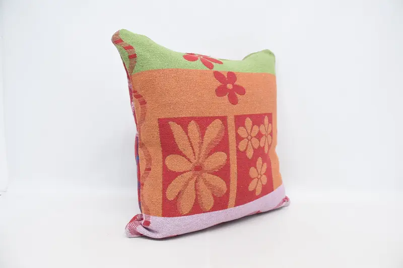 Retro Throw Cushion, Vintage Pillow, 28x28 Orange Pillow Case, Cushion Case, Home Decor Pillow, Kilim Pillow Cover, Nautical Throw Pillow Sham - 3