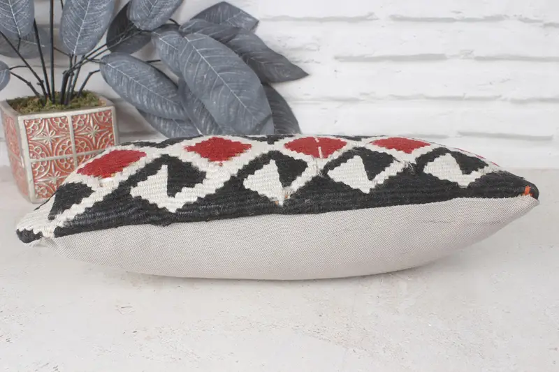 8x16 Brown Pillow Case, Cushion Cover, Ethnical Kilim Rug Pillow, Morroccon Kilim Cushion Pillow Sham, Turkish Kilim Pillow, Throw Kilim Pillow - 5