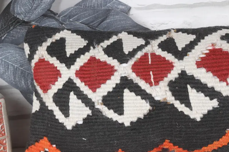 8x16 Brown Pillow Case, Cushion Cover, Ethnical Kilim Rug Pillow, Morroccon Kilim Cushion Pillow Sham, Turkish Kilim Pillow, Throw Kilim Pillow - 2