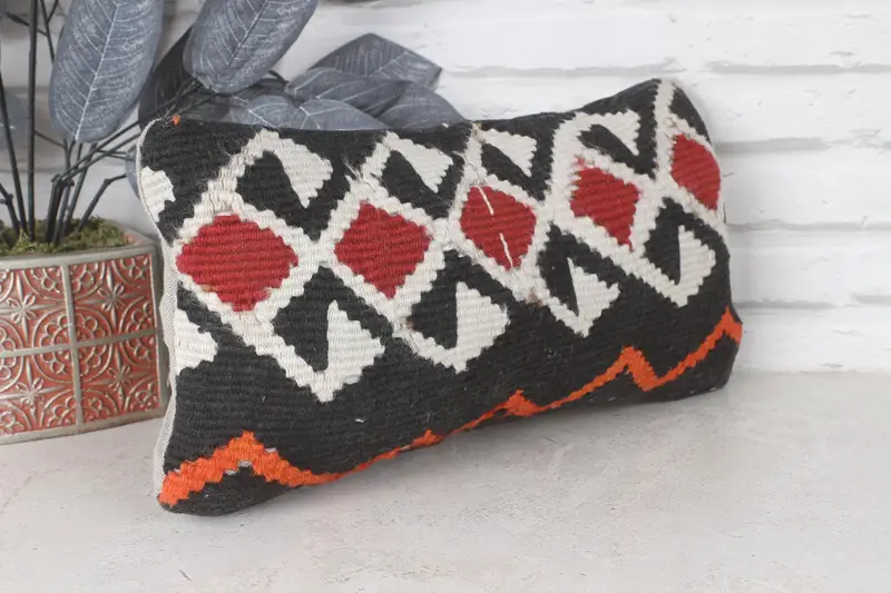 8x16 Brown Pillow Case, Cushion Cover, Ethnical Kilim Rug Pillow, Morroccon Kilim Cushion Pillow Sham, Turkish Kilim Pillow, Throw Kilim Pillow - 4
