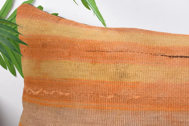 Kilim Pillow Cover, Comfy Throw Cushion Cover, Home Decor Pillow, Cushion Cover, Seat Cushion, 12x43 Orange Pillow Case, Gift Pillow, Chair Pillow - 2