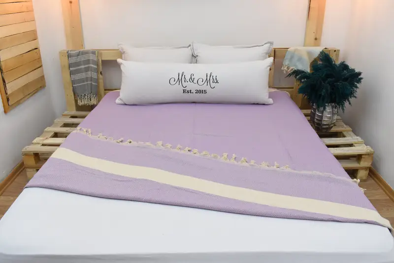 Custom Blanket, Monogram Blanket, Tablecloth, Custom Shower Curtain, Gift For Boyfriend, Monogram Beach Blanket, 92x80 Cotton Diamond Towel - 8