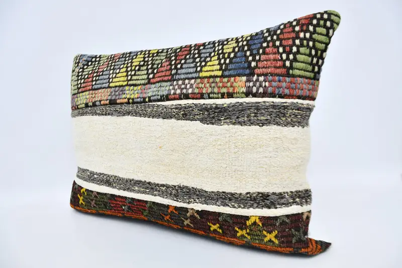 Vintage Pillow, Vintage Kilim Pillow, 20x28 White Pillow Cover, Ethnic Throw Cushion Cover, Pillow Sham, Authentic Cushion Case, Kilim Pillow Cover - 4