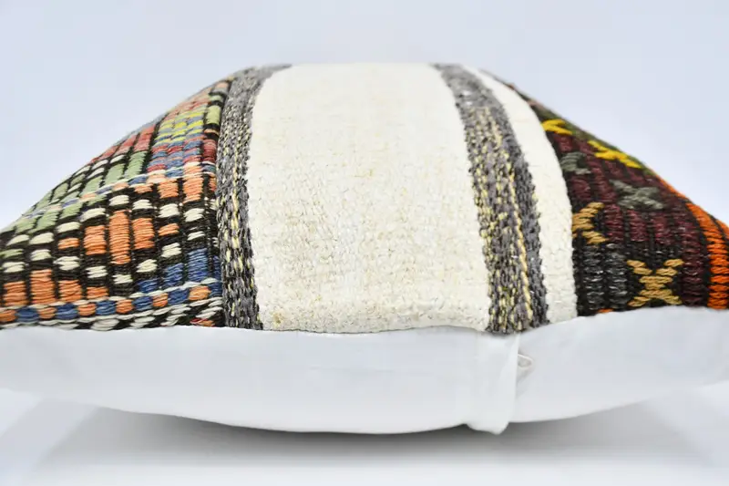 Vintage Pillow, Vintage Kilim Pillow, 20x28 White Pillow Cover, Ethnic Throw Cushion Cover, Pillow Sham, Authentic Cushion Case, Kilim Pillow Cover - 5