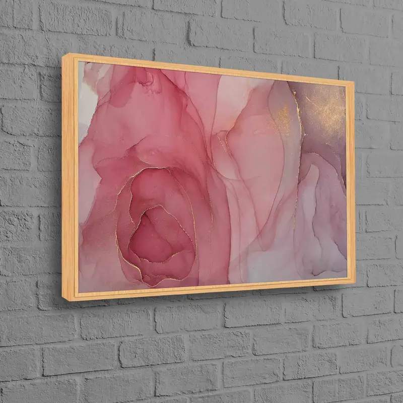 Zeitgenössische Luxus-Marmor-Leinwand: Marmordruck in Rosa und Gold