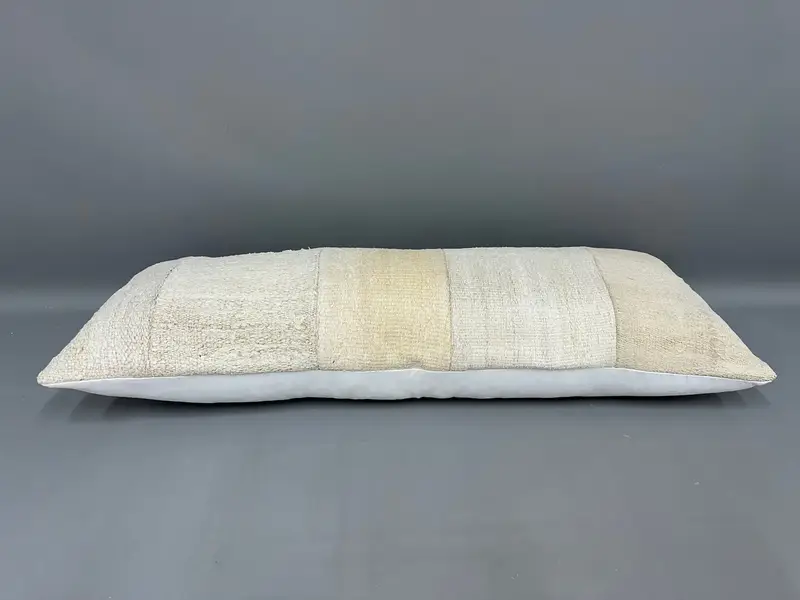 Vintage Kilim Pillow, Turkish Kilim Pillow, Cushion, Bright Pillow Sham, 16x43 Beige Pillow Case, Car Cushion Cover, Boho Pillow - 7