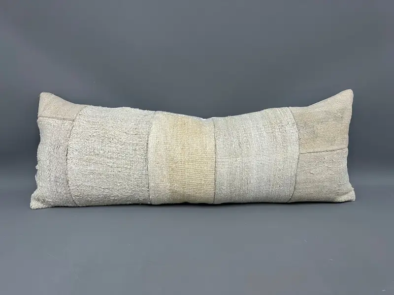 Vintage Kilim Pillow, Turkish Kilim Pillow, Cushion, Bright Pillow Sham, 16x43 Beige Pillow Case, Car Cushion Cover, Boho Pillow - 4