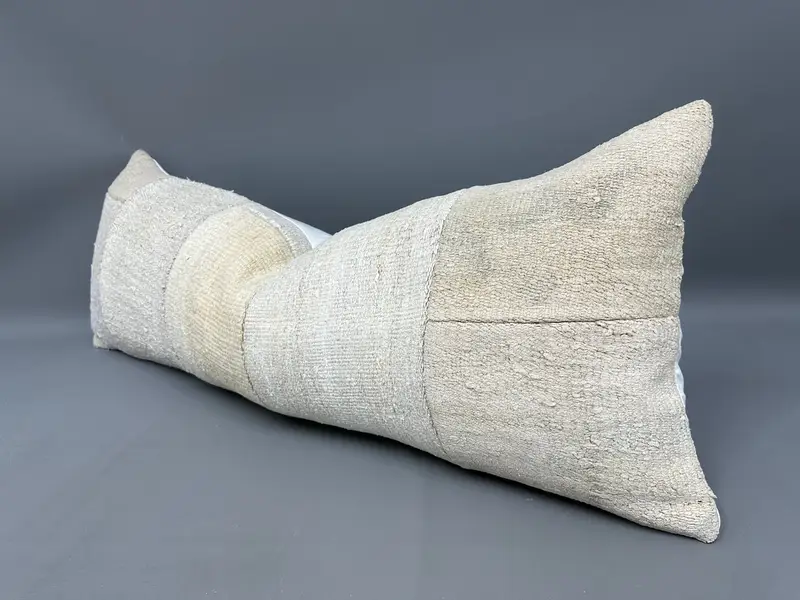 Vintage Kilim Pillow, Turkish Kilim Pillow, Cushion, Bright Pillow Sham, 16x43 Beige Pillow Case, Car Cushion Cover, Boho Pillow - 3