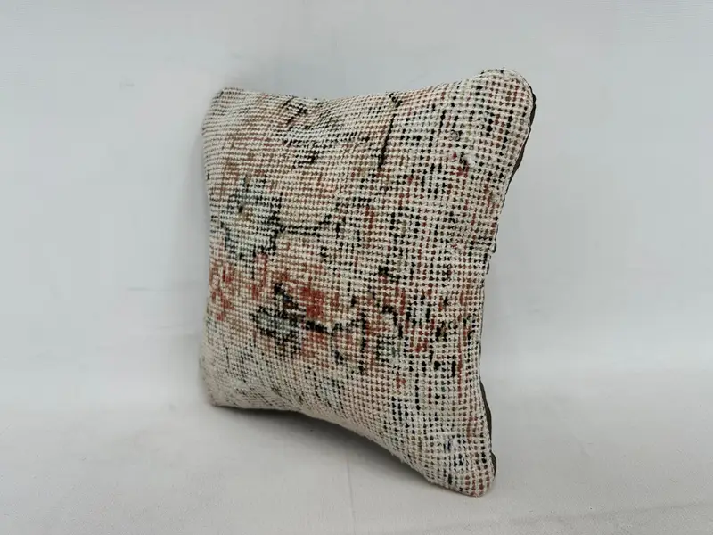 Boho Pillow, 12x12 Beige Pillow, Tribal Pillow Cover, Vintage Kilim Throw Pillow, Pillow for Couch, Cushion Case, Aesthetic Cushion - 4