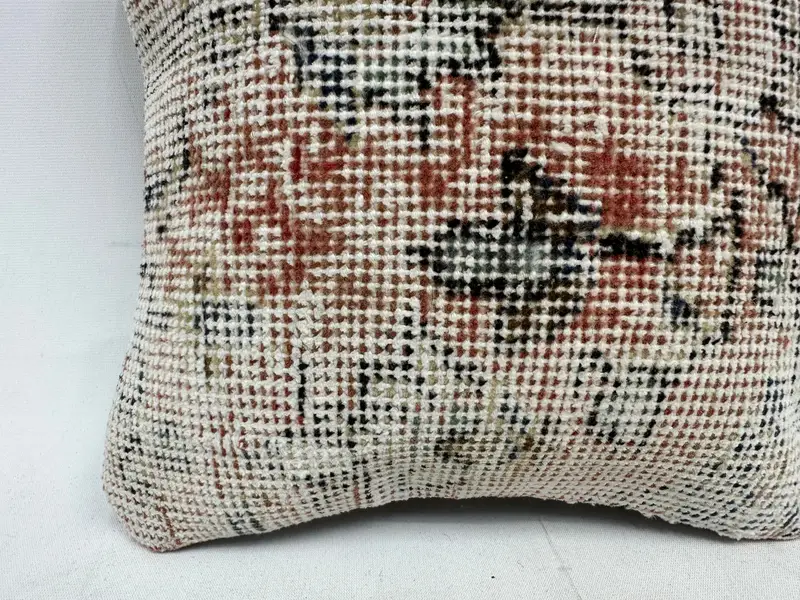 Boho Pillow, 12x12 Beige Pillow, Tribal Pillow Cover, Vintage Kilim Throw Pillow, Pillow for Couch, Cushion Case, Aesthetic Cushion - 2