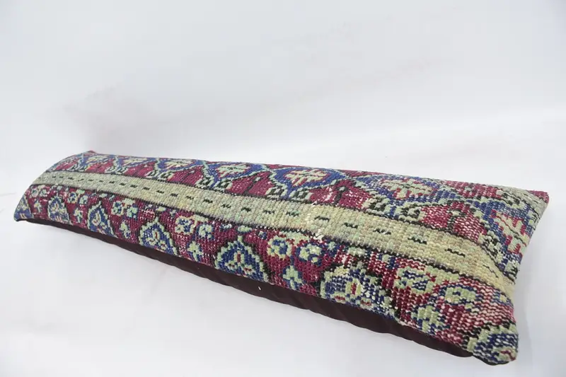 Vintage Kilim Pillow, Ottoman Pillow Sham, 12x48 Red Pillow, Pillow Cover, Interior Designer Pillow, Antique Pillows, Outdoor Cushion Cover - 5