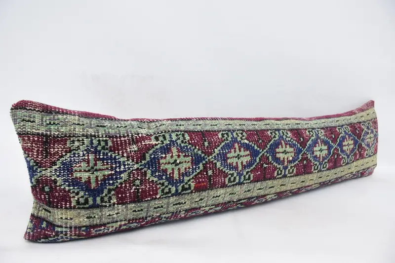 Vintage Kilim Pillow, Ottoman Pillow Sham, 12x48 Red Pillow, Pillow Cover, Interior Designer Pillow, Antique Pillows, Outdoor Cushion Cover - 3
