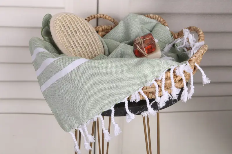 Toalla de spa, toalla a rayas de algodón 40x24, toallas de baño pequeñas, toalla de mano turca, regalos personalizados, regalo de verano, regalo de calentamiento de la casa, toalla con nombre - 2