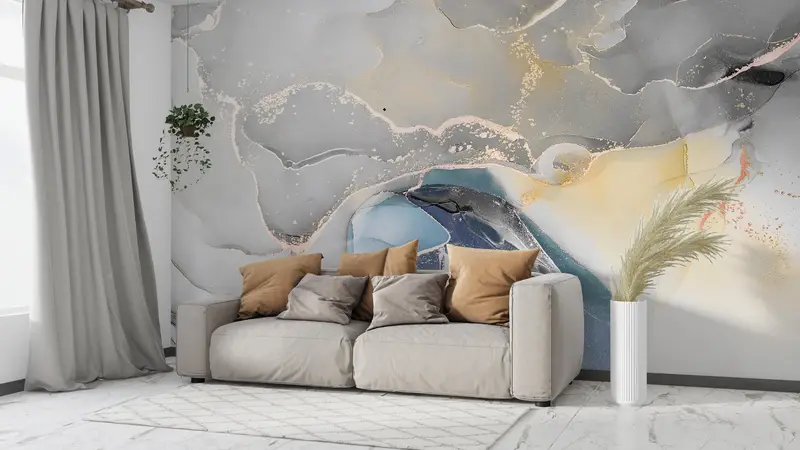 Zarif Baskılı Duvar Kağıdı: Ev Dekorasyonu için Lüks Mermer Desenleri