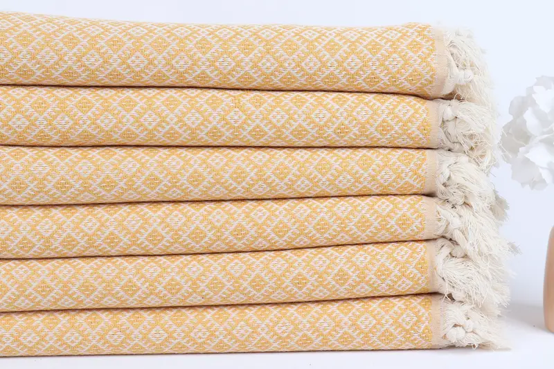 Bridesmaid Gifts, 70x40 Cotton Diamond Towel, Bachelor Gifts, Bachelor Gift, Handwoven organic Turkish towel for spa, Bridal Shower Favors - 3