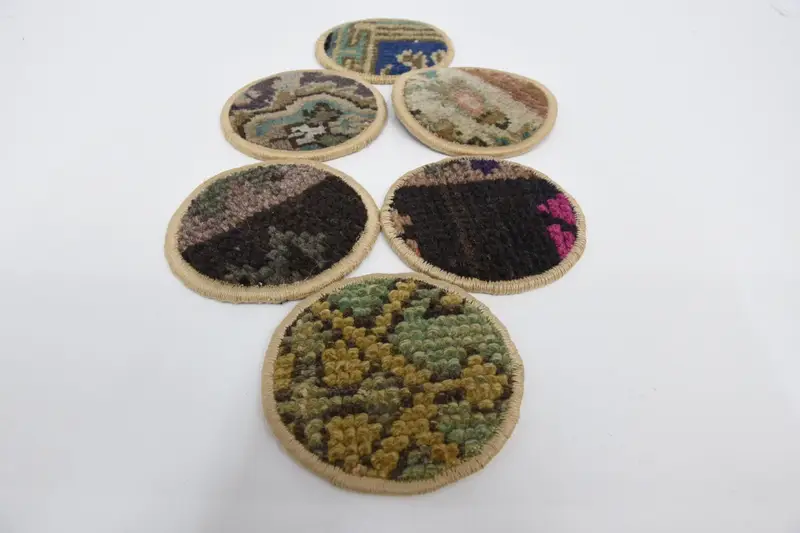 Orange and Brown Circle Coaster, Durable Coffee Cup Pad