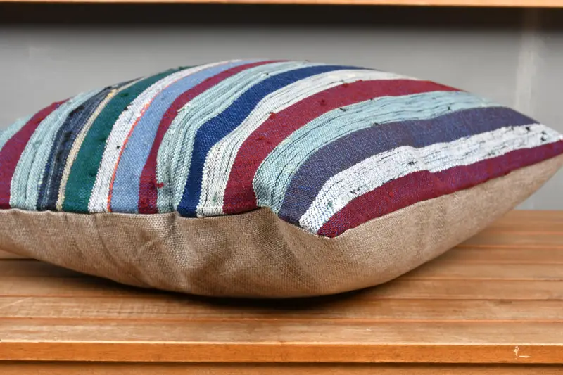 Morroccon Kilim Cushion Cushion, Boho Pillow, Pillow Cover, 18x18 Blue Pillow Case, Ethnical Kilim Rug Pillow, Pillow for Couch - 4
