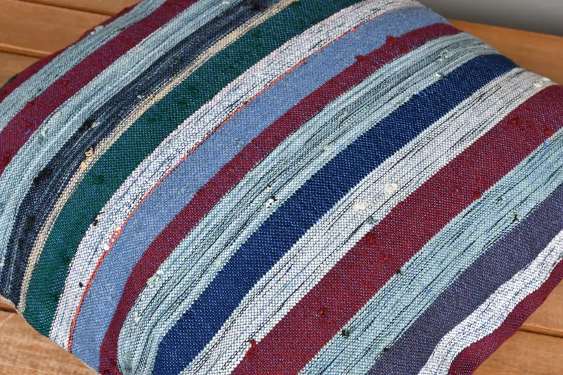 Morroccon Kilim Cushion Cushion, Boho Pillow, Pillow Cover, 18x18 Blue Pillow Case, Ethnical Kilim Rug Pillow, Pillow for Couch - 3