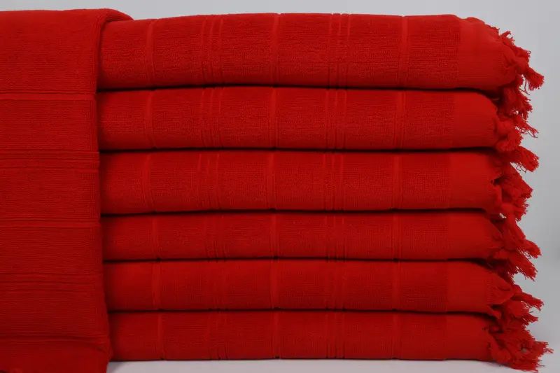 ヴィンテージストライプベージュテリータオル、18x40インチ - 1