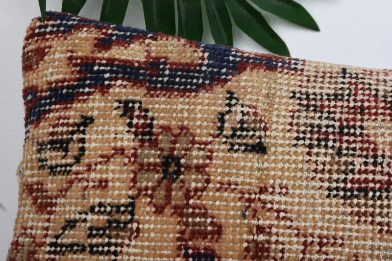 Boho Pillow Sham Cover, 8x16 Beige Cushion, Cushion Case, Nomadic Cushion Cover, Accent Throw Pillow Case, Handmade Kilim Cushion, Home Decor Pillow - 2