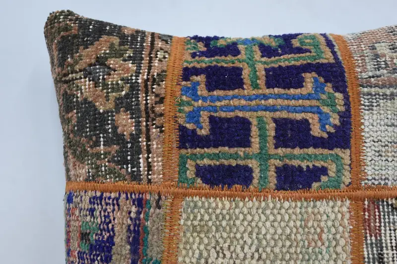 Boho Pillow Sham Cover, Pet Pillow Cover, Cushion Cover, Boho Pillow, Gift Pillow, 16x16 Blue Cushion, Comfy Throw Cushion, Tribal Pillow Sham - 2