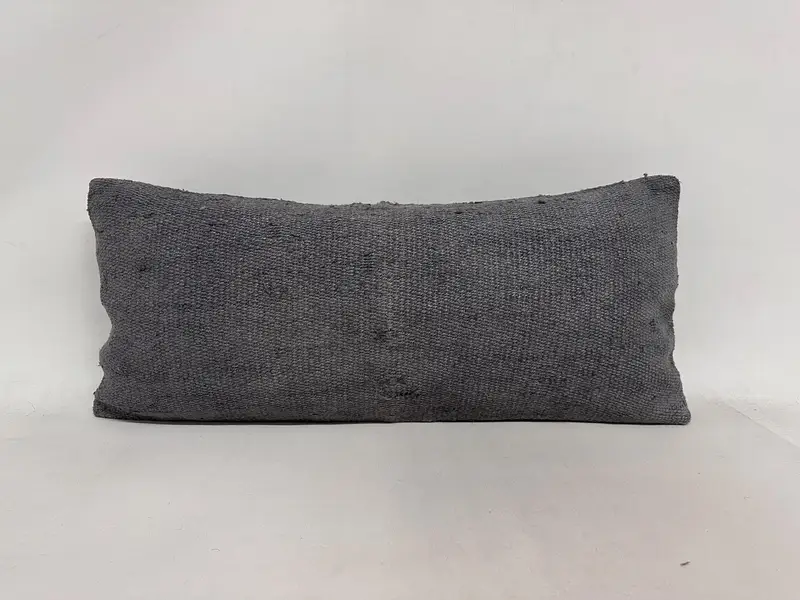 Authentic Cushion Cover, Turkish Pillow, 16x36 Gray Pillow Cover, Kilim Pillow Cover, Cushion Case, Vintage Kilim Pillow, Toss Cushion Cover - 1