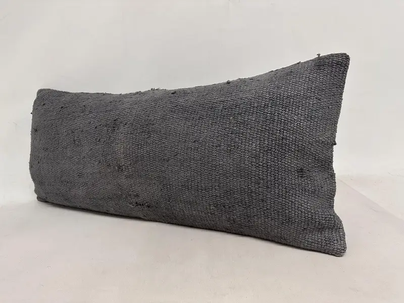 Authentic Cushion Cover, Turkish Pillow, 16x36 Gray Pillow Cover, Kilim Pillow Cover, Cushion Case, Vintage Kilim Pillow, Toss Cushion Cover - 4